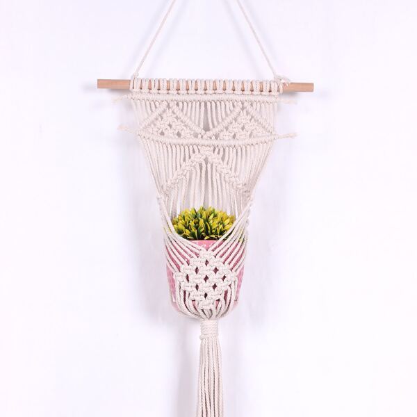 

1pc Macrame Plant Hanger, Beige