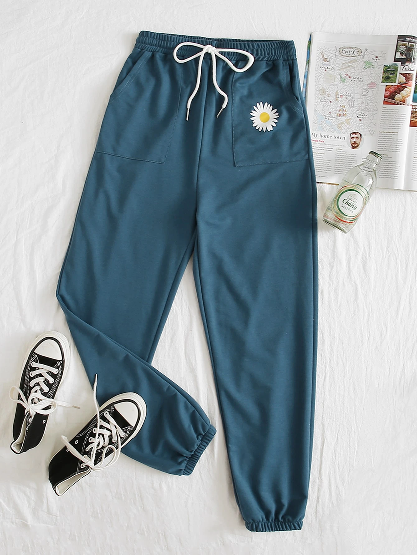 Pantalones Deportivos De Margarita Estampado Floral Mujeres Pantalones Deportivos De Margarita Estampado Floral Mujeres