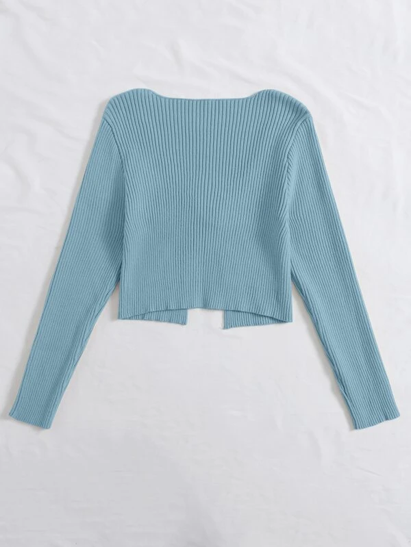 tie front cardigan shein