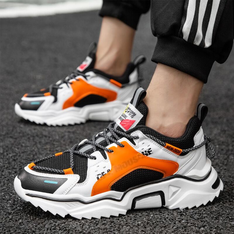 

Guys Lace-up Front Colorblock Chunky Sneakers, White