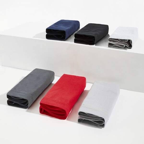 

Men 6pcs Contrast Panel Boxer Brief, Multicolor