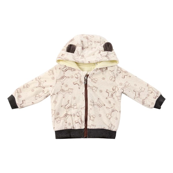 

Toddler Boys Cartoon Graphic 3D Ear Hooded Jacket, Khaki