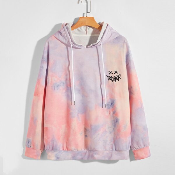

Men Tie Dye Smiley Print Drop Shoulder Sweatshirt, Multicolor