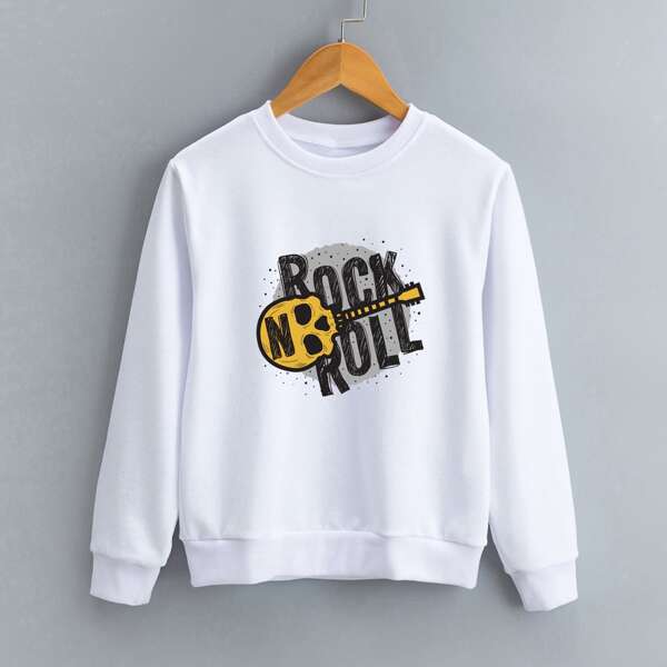 

Boys Skeleton And Slogan Graphic Sweatshirt, White