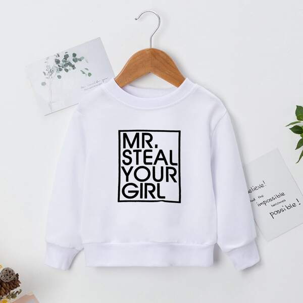 

Toddler Boys Slogan Print Sweatshirt, White