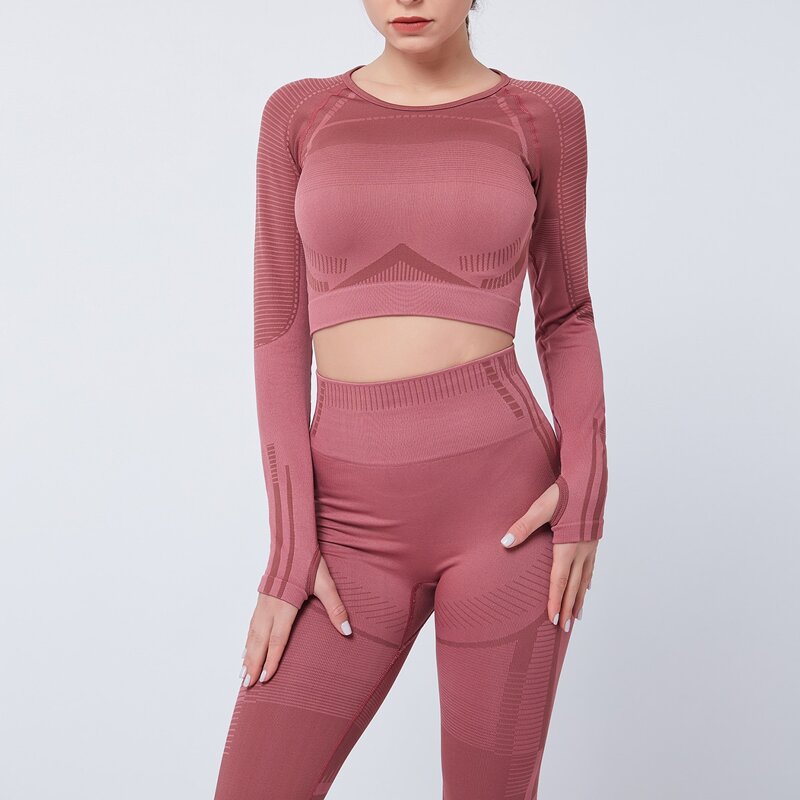 

Raglan Sleeve Thumb Holes Sports Tee With Leggings, Dusty pink
