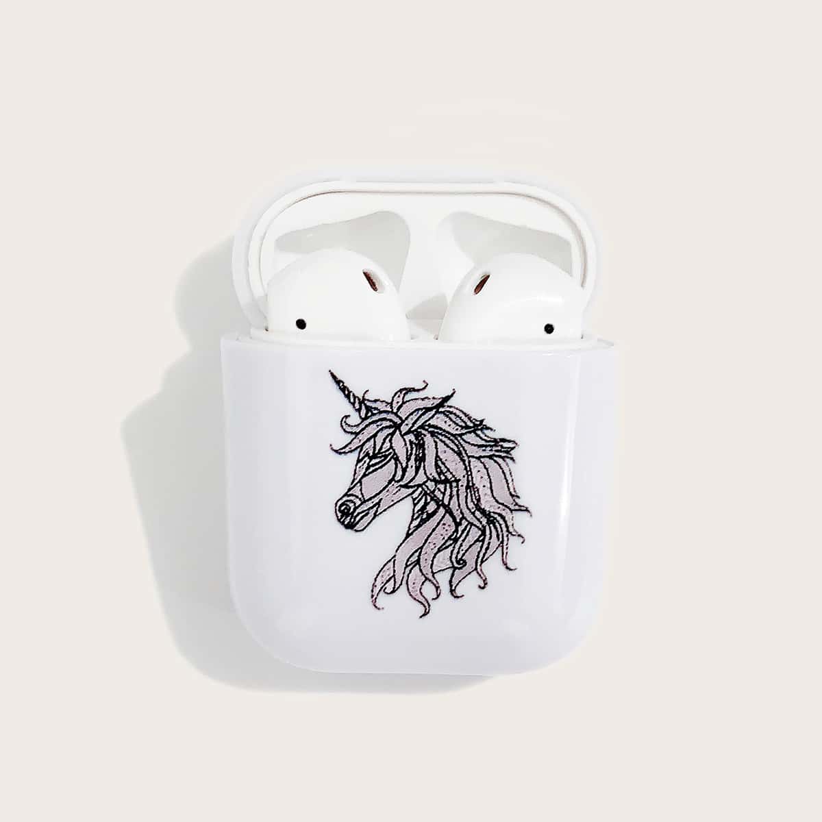 

Unicorn Pattern Airpods Case, White