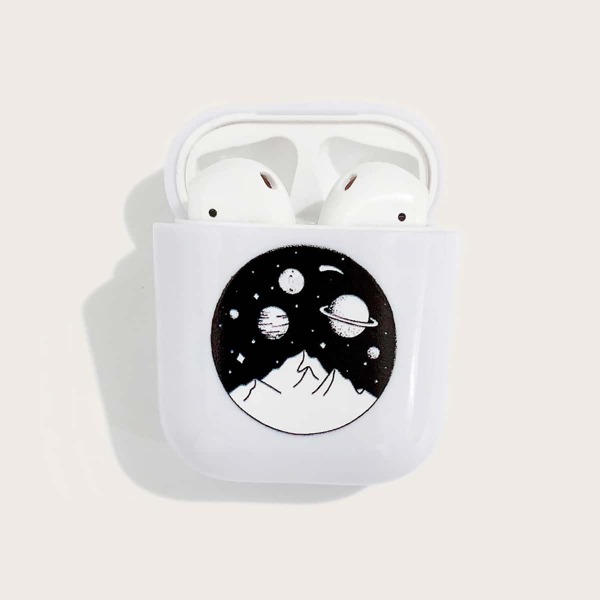 

Чехол для Airpods с рисунком планеты, Белый