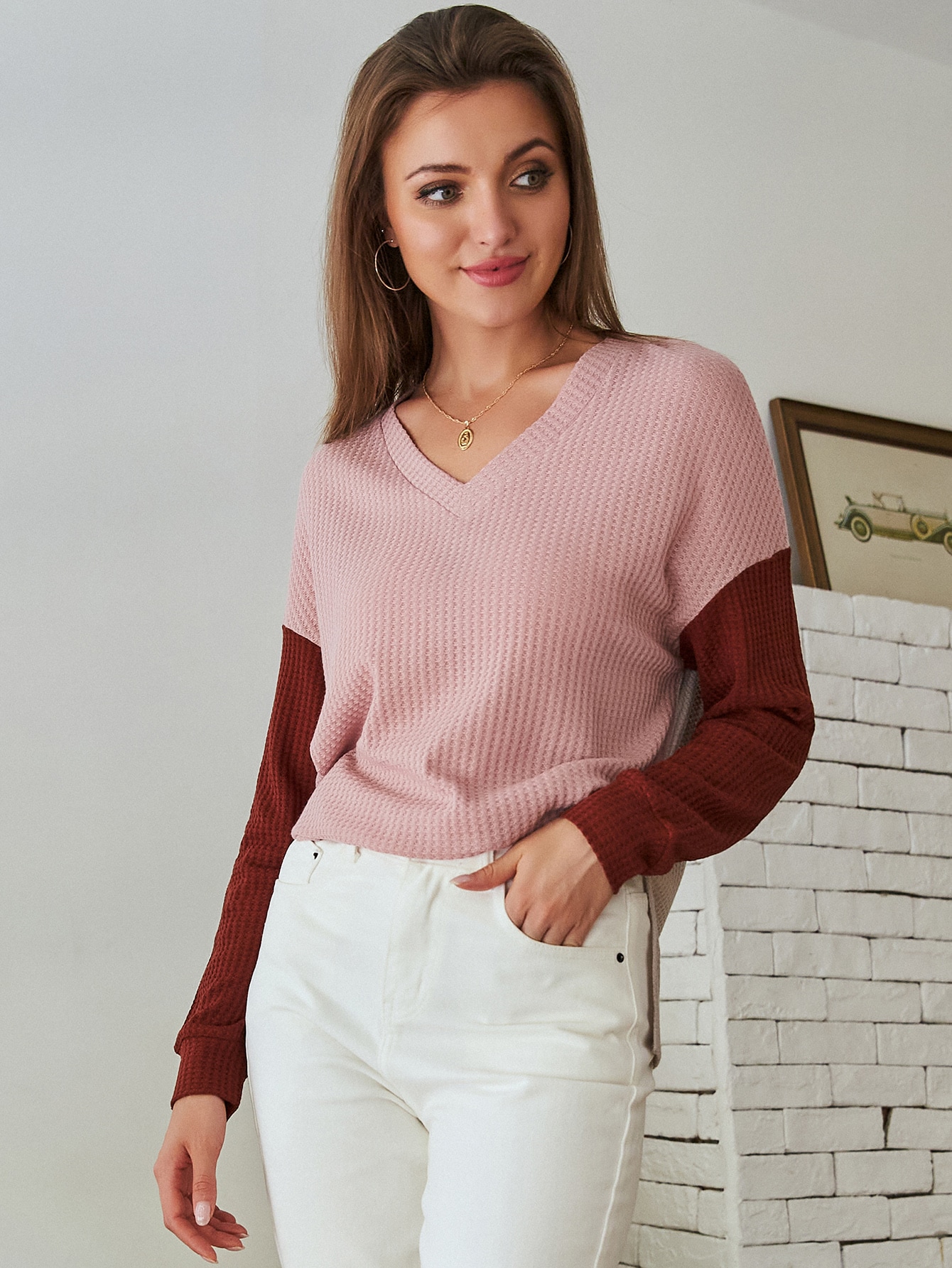 Color Block Waffle Knit Tee thumbnail