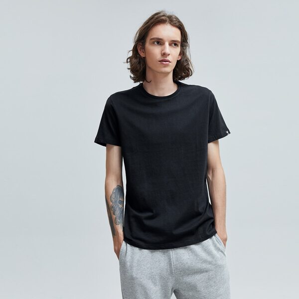 

Men Patched Short Sleeve Tee, Black