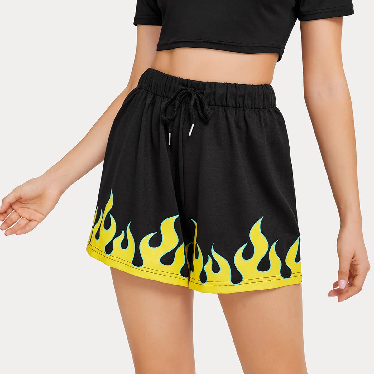 

Flame Print Shorts, Multicolor