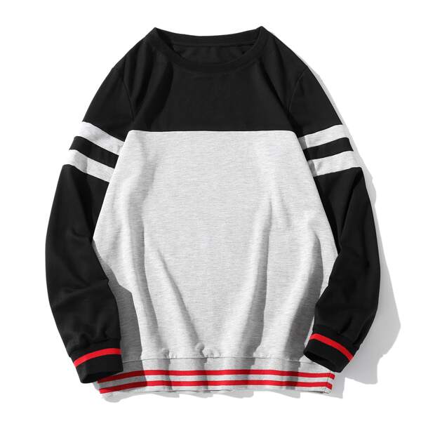 

Men Striped Colorblock Sweatshirt, Multicolor