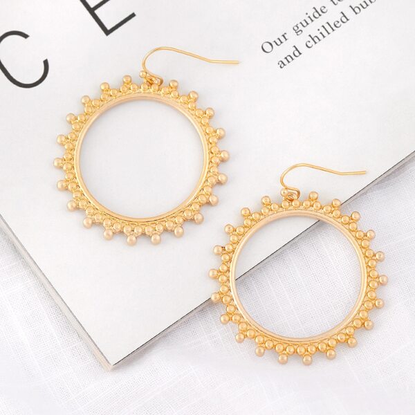 

Burnished Bead Statement Hoop Earrings, Gold