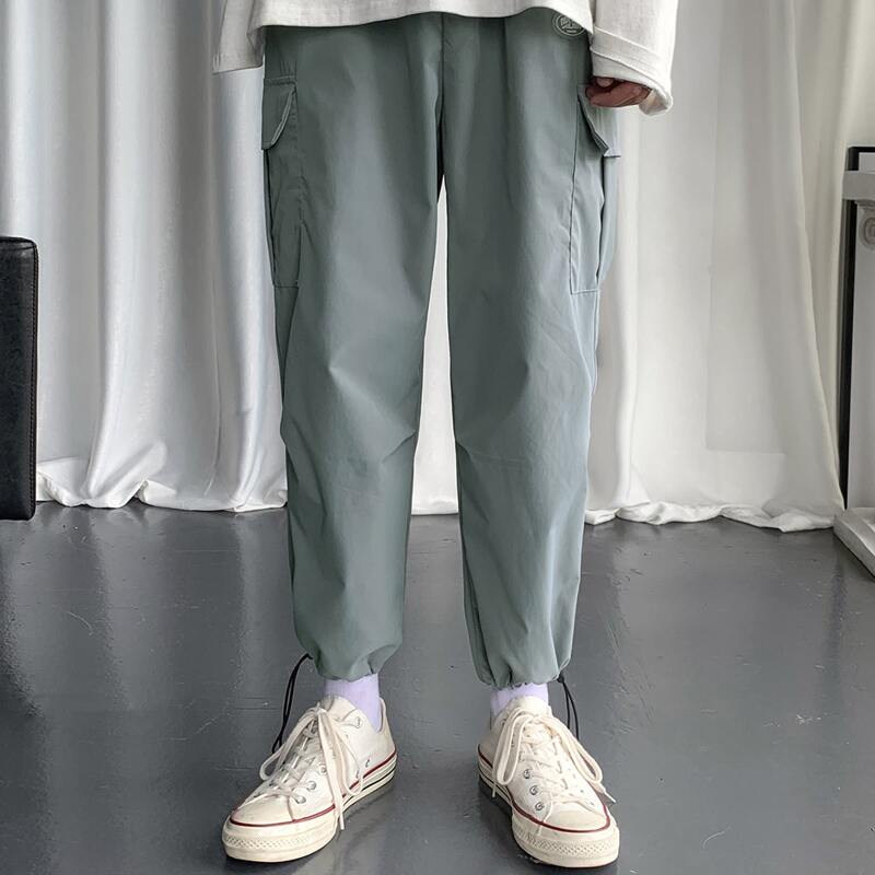

Guys Drawstring Cuff Pocket Cargo Pants, Light grey