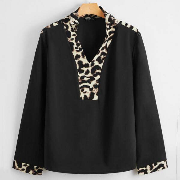 

Plus Leopard Boxy Top, Black