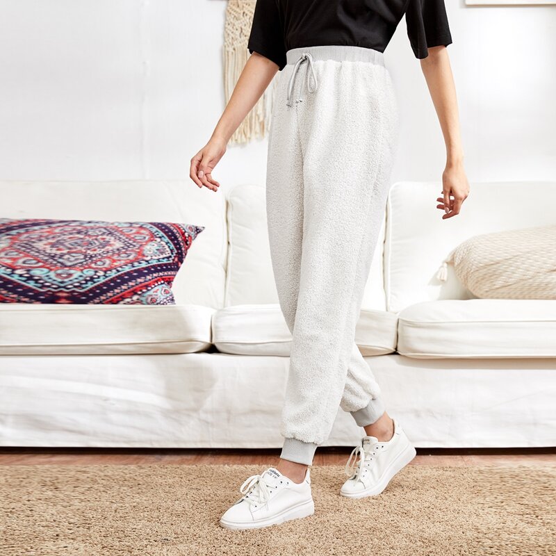 

Knot Waist Teddy Pants, White