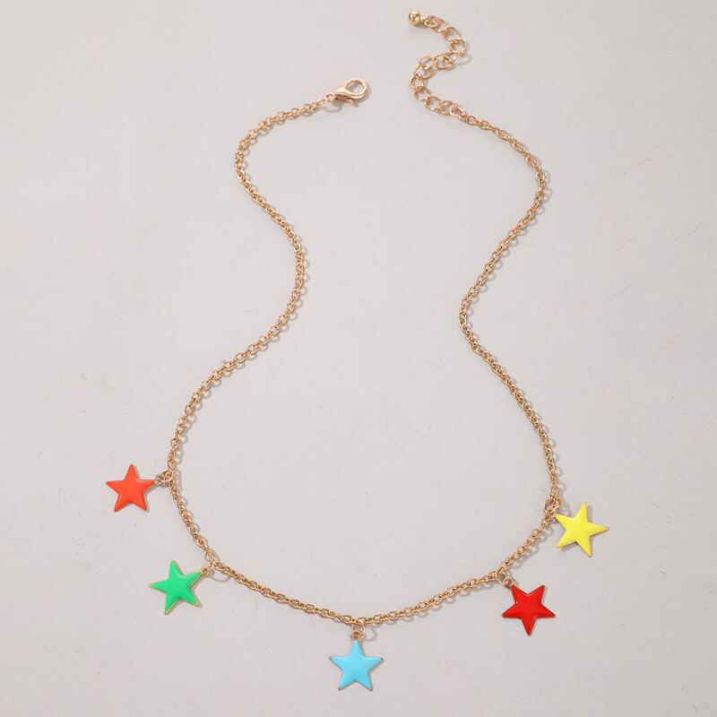 

Star Pendant Necklace, Multicolor