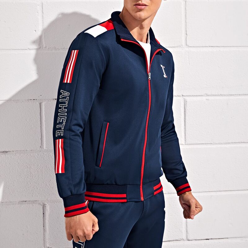 

Guys Letter Graphic Sports Jacket, Navy blue