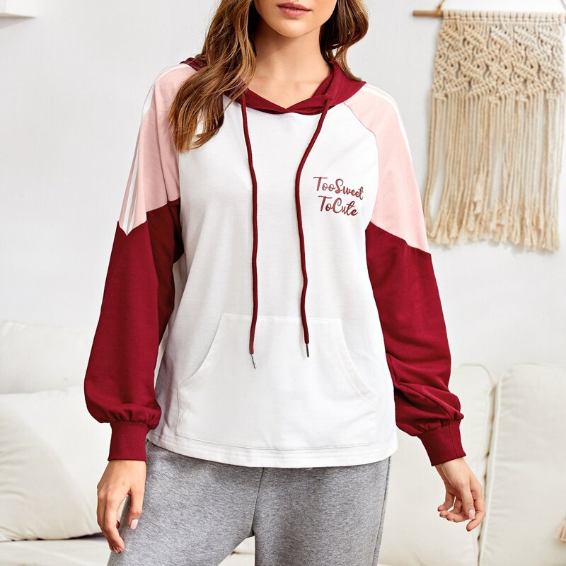 

Letter Graphic Colorblock Hoodie, Multicolor