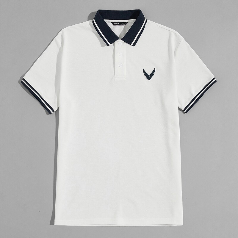 

Guys Graphic Embroidery Polo Shirt, White