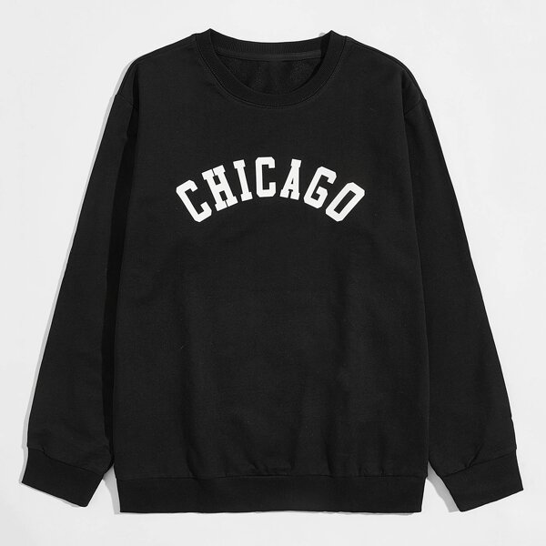

Men Letter Graphic Sweatshirt, Black