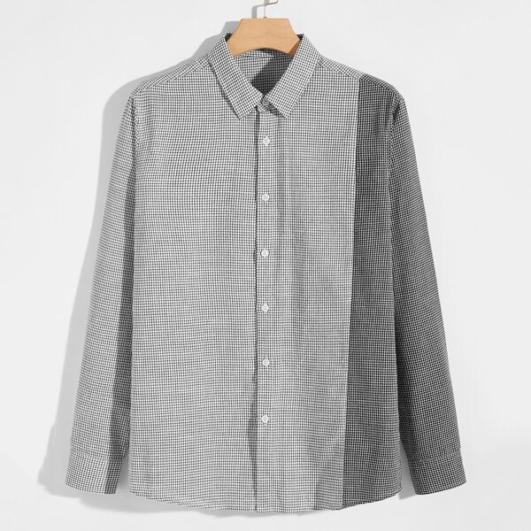 

Men Plaid Button Up Shirt, Grey