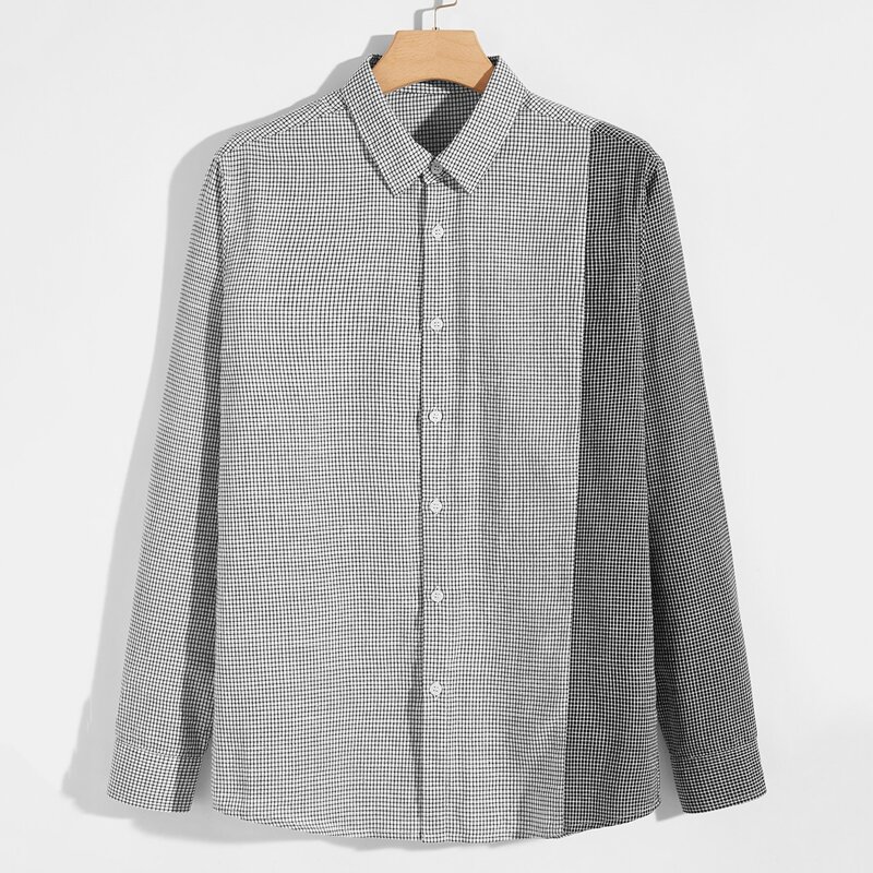 

Men Plaid Button Up Shirt, Grey