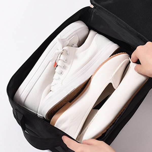 

1pc Portable Shoe Storage Bag, Black