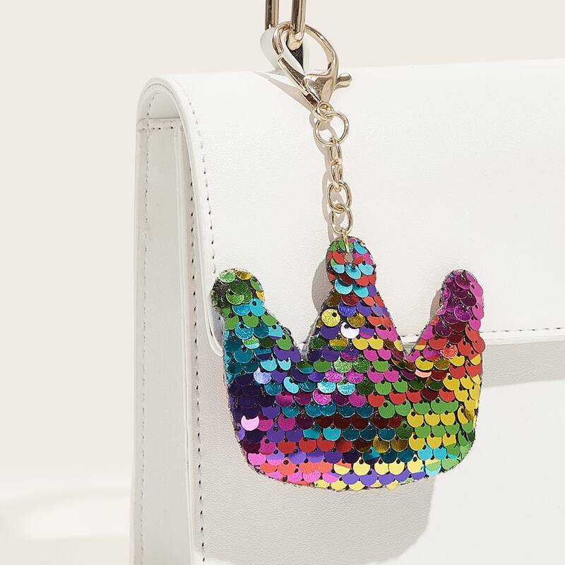 

Sequins Crown Decor Bag Accessory, Multicolor