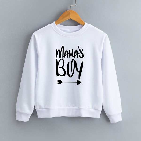 

Toddler Boys Letter Graphic Round Neck Sweatshirt, White