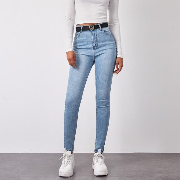 

High Waisted Skinny Jeans, Light wash