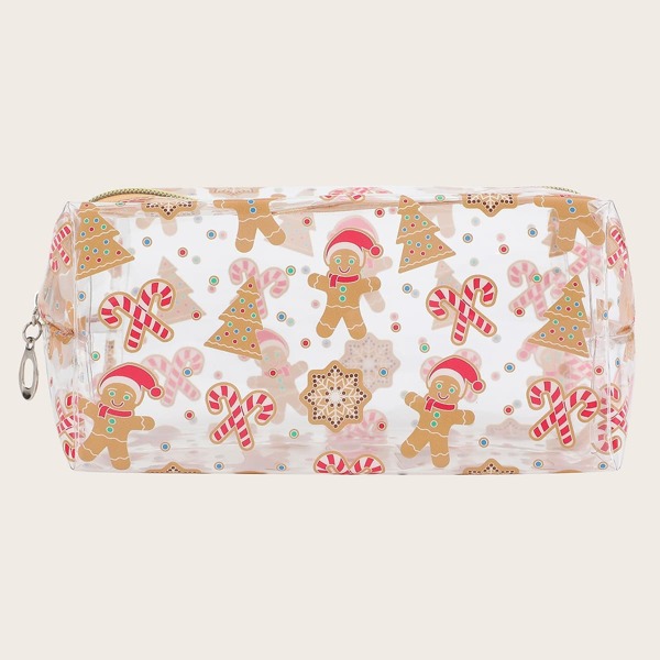 

Christmas Cartoon Graphic Clear Makeup Bag, Multicolor
