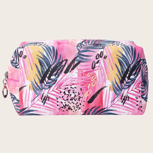 

Leaf Pattern Makeup Bag, Multicolor