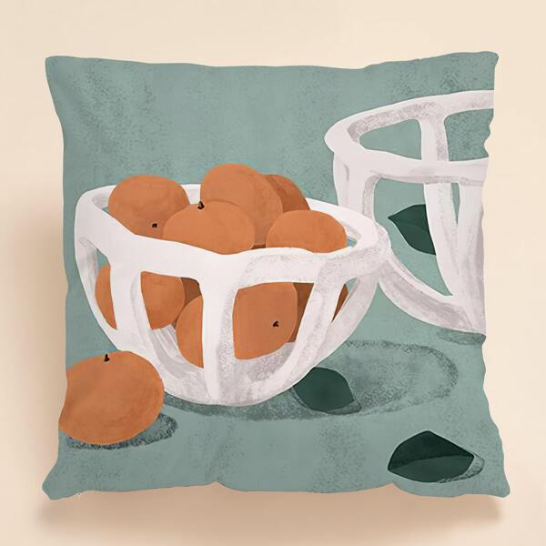 

Fruit Print Cushion Cover Without Filler, Multicolor