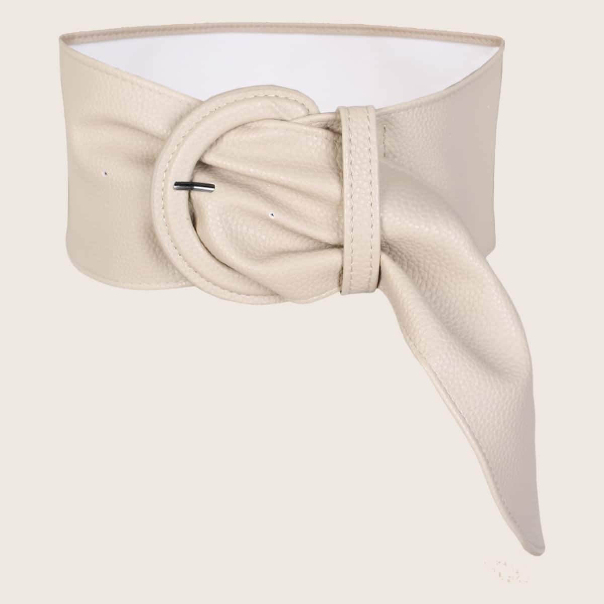 

Plain Wide Belt, Beige