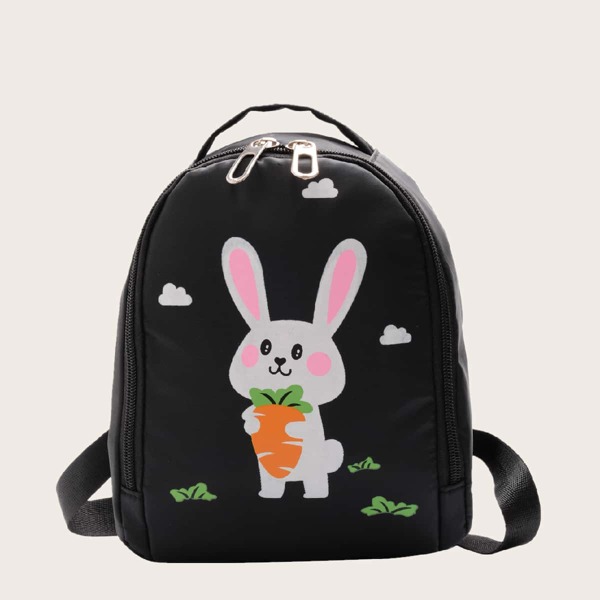 

Girls Cartoon Graphic Backpack, Black