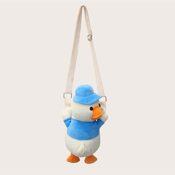 

Girls Cartoon Duck Shaped Crossbody Bag, Blue