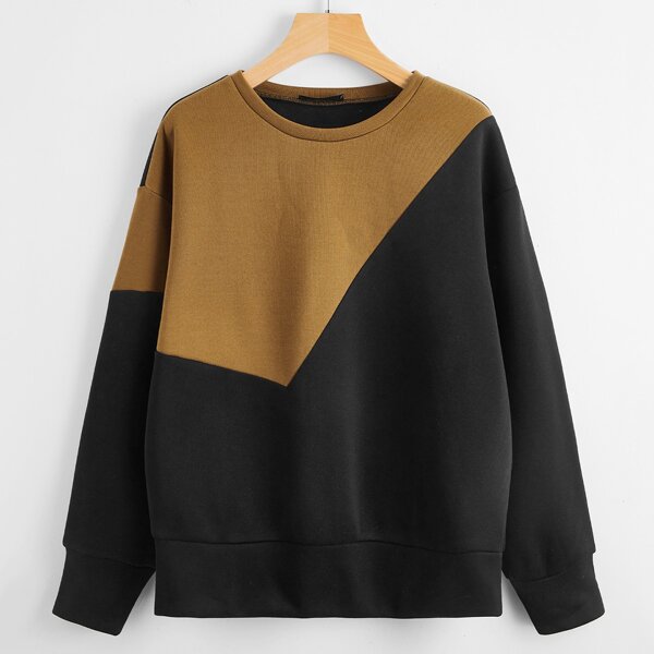 

Drop Shoulder Colorblock Pullover, Multicolor