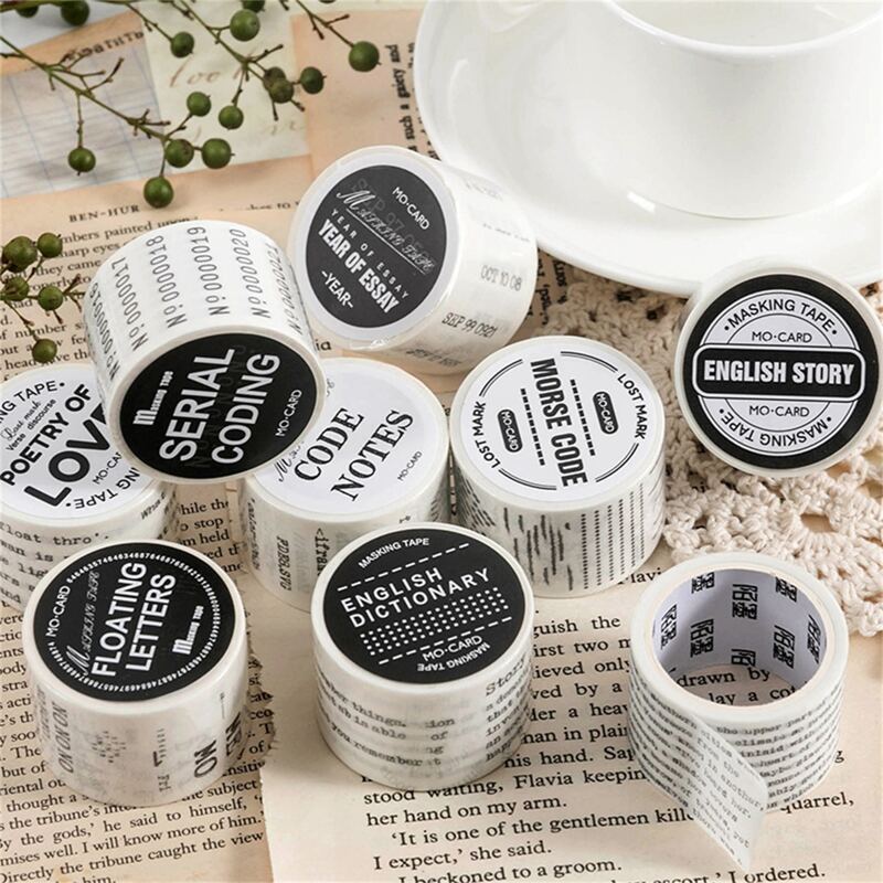 

1pc Letter Graphic Random DIY Tape, White