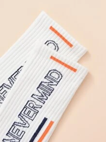 Calcetines de hombres con estampado de letra - Blanco - Ver 6