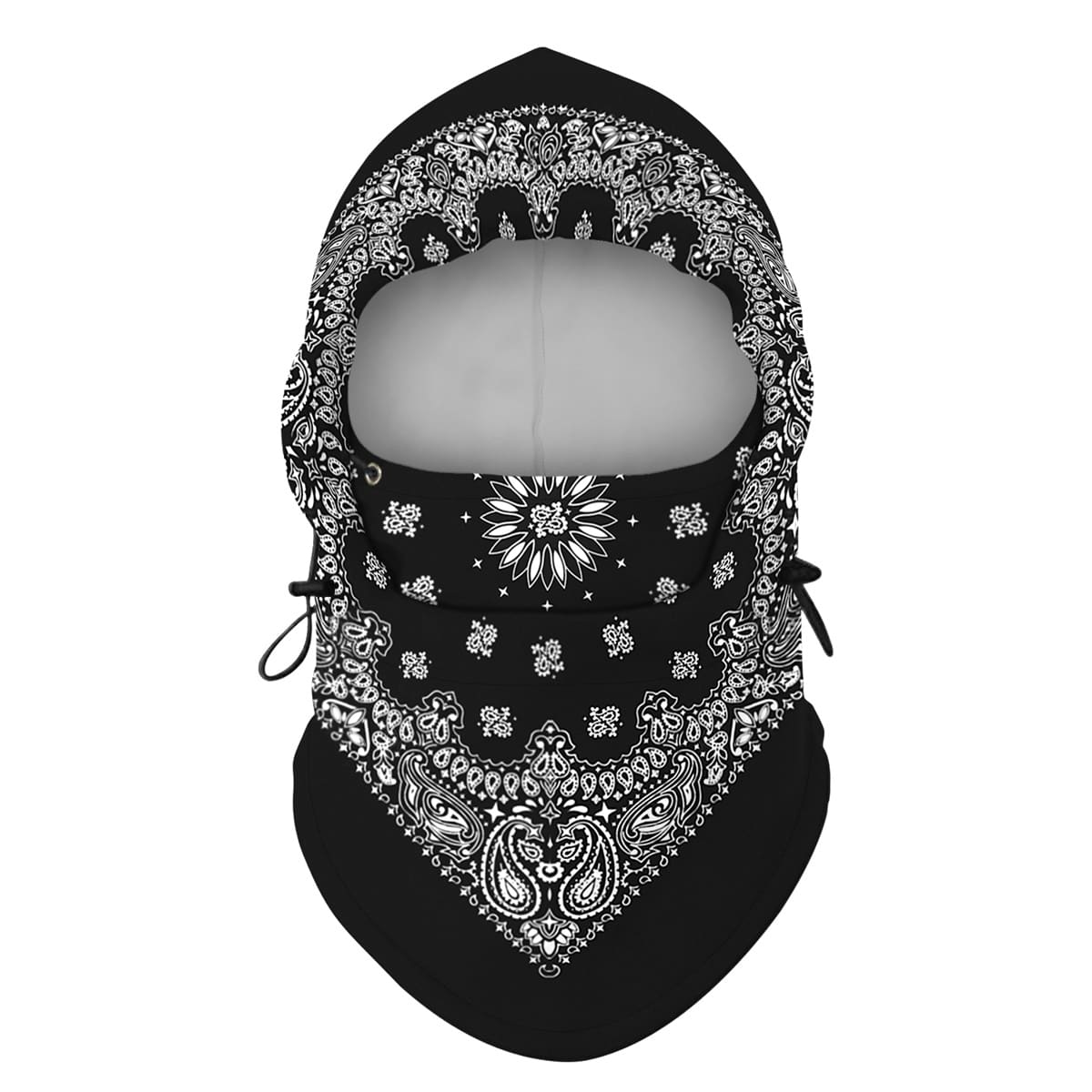 

Guys Paisley Pattern Face & Neck Barrier, Black and white