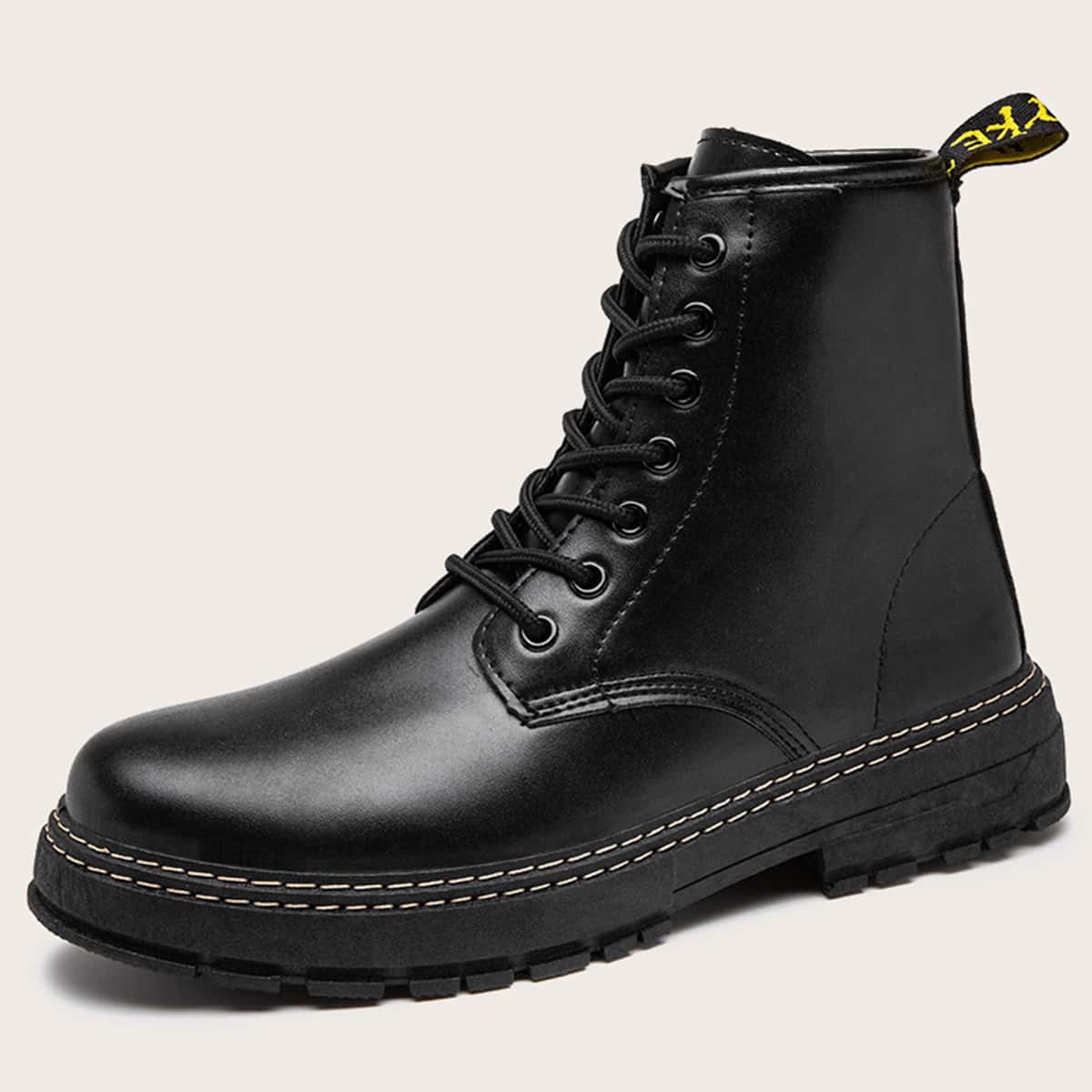 

Guys Lace-up Front Combat Boots, Black