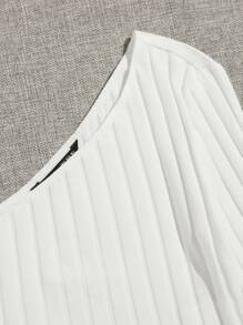 Muchica One Shoulder Rib-knit Crop Top - White - View 3