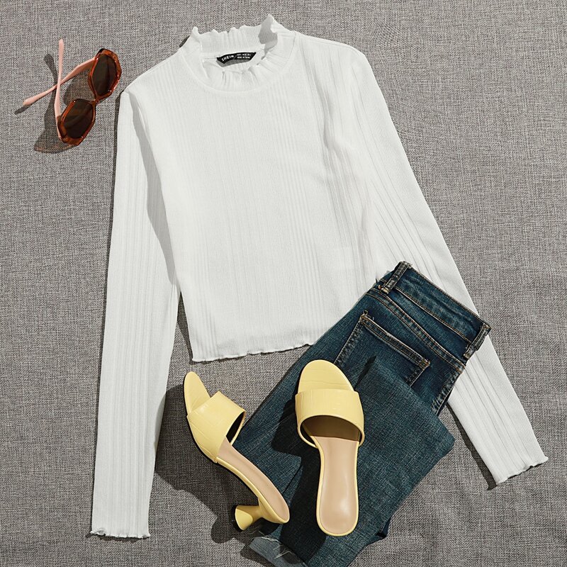 

Lettuce Trim Crop Tee, White