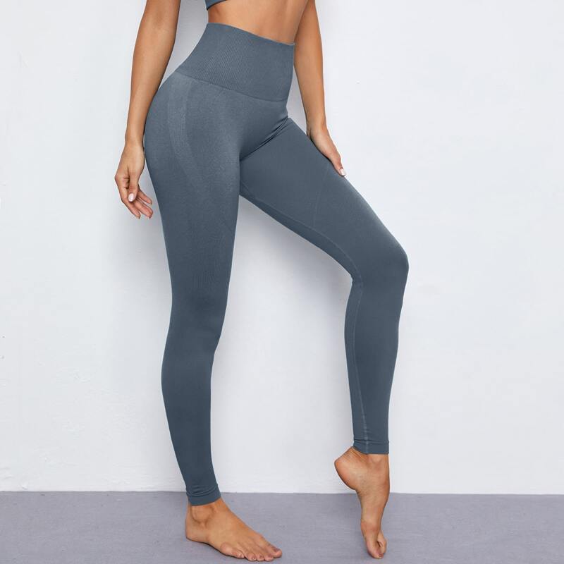 

Solid Wide Waistband Sports Leggings, Dark grey