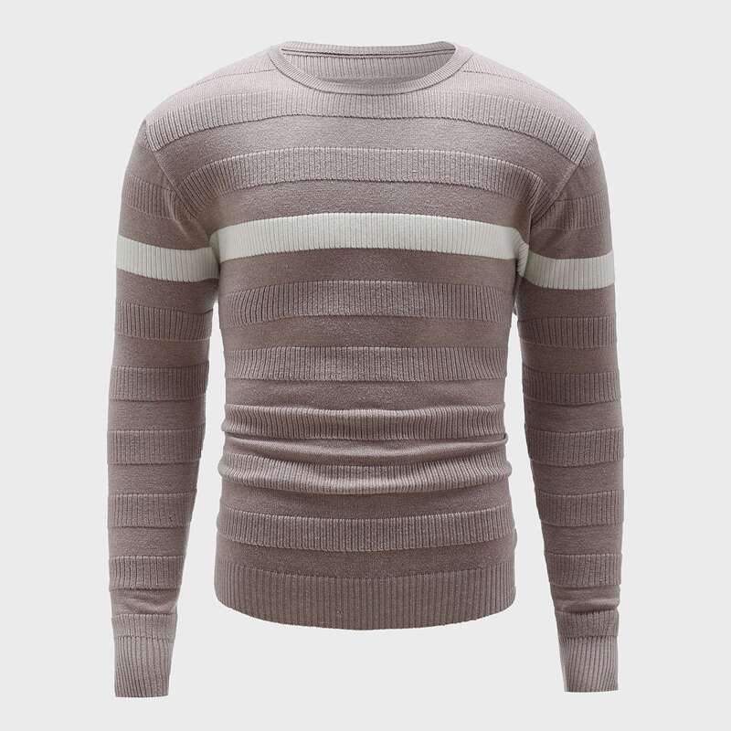 

Guys Colorblock Ribbed Knit Sweater, Dusty pink