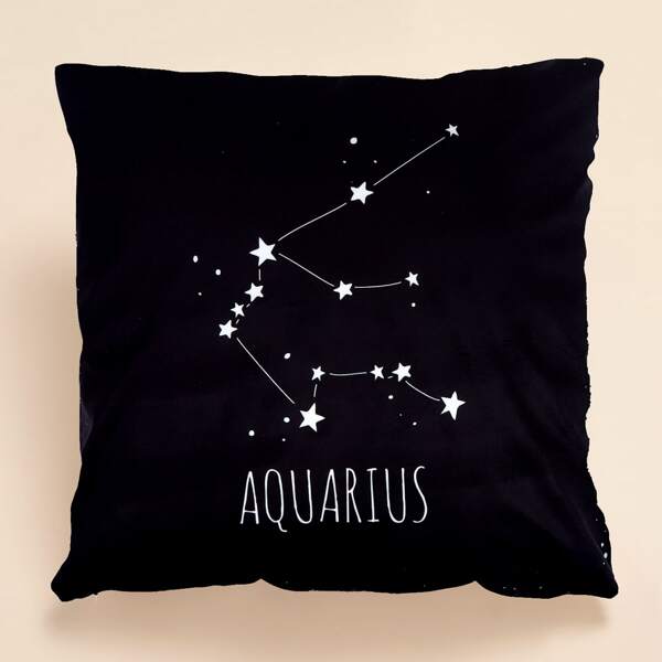 

Constellation Print Cushion Cover Without Filler, Black and white