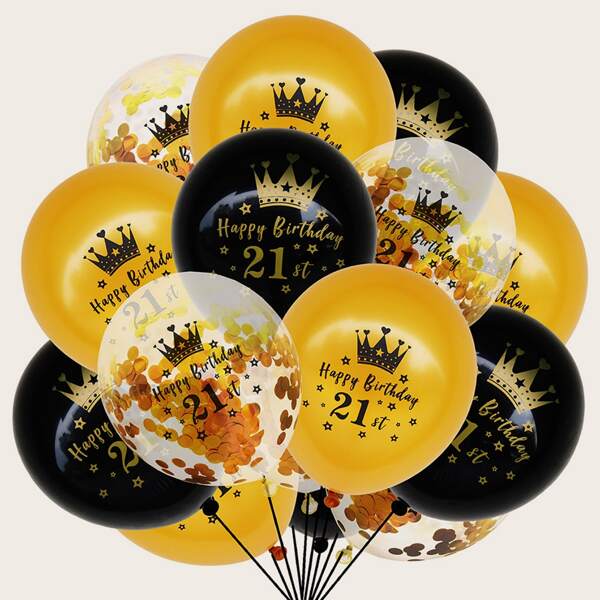 

15pcs Birthday Decorative Balloon Set, Multicolor