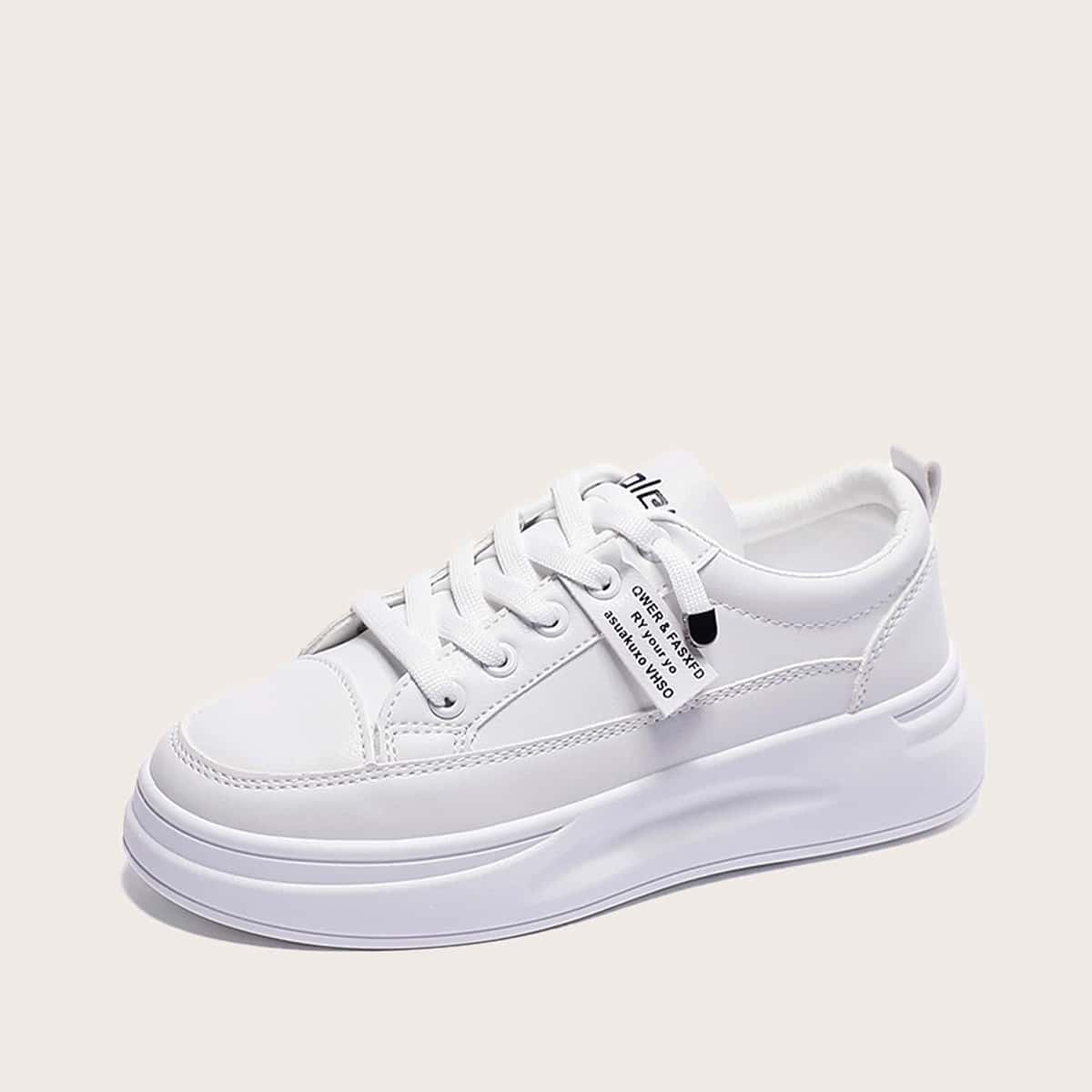 

Lace-up Front Wide Fit Skate Shoes, White