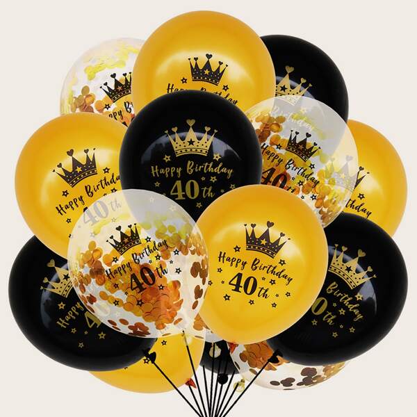 

15pcs Birthday Decorative Balloon Set, Multicolor